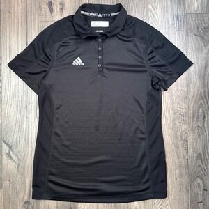 Adidas Climalite Black Athletic Polo Shirt Mens Medium Short Sleeve‎ Performance